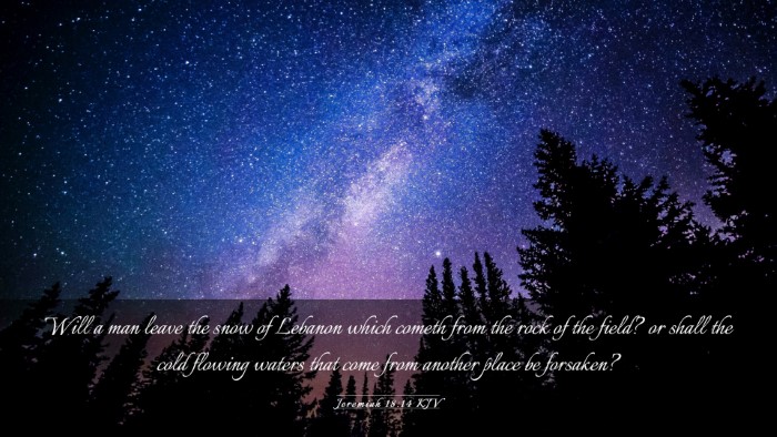 Picture 03 - Jeremiah 18:14 KJV Desktop Wallpaper - Will a man leave the snow of Lebanon which cometh - Desktop Bible Verse Wallpaper