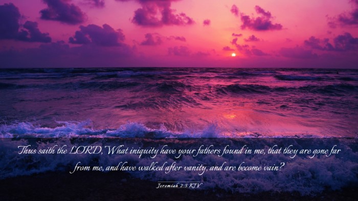 Picture 03 - Jeremiah 2:5 KJV Desktop Wallpaper - Thus saith the LORD, What iniquity have your - Desktop Bible Verse Wallpaper