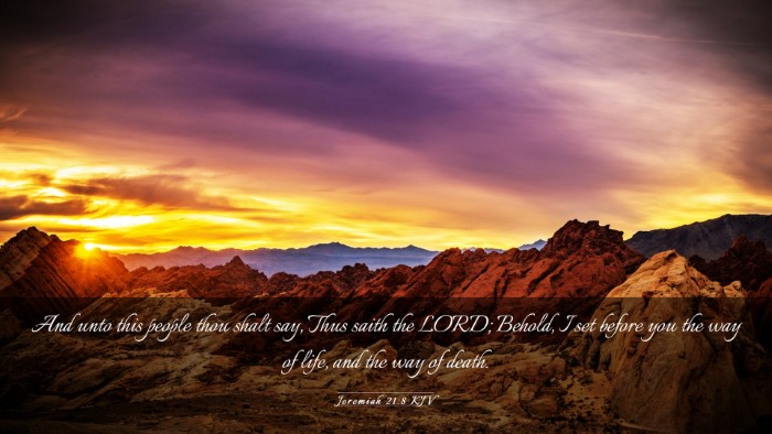 Picture 03 - Jeremiah 21:8 KJV Desktop Wallpaper - And unto this people thou shalt say, Thus saith - Desktop Bible Verse Wallpaper