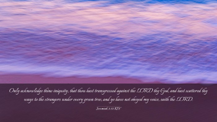 Picture 03 - Jeremiah 3:13 KJV Desktop Wallpaper - Only acknowledge thine iniquity, that thou hast - Desktop Bible Verse Wallpaper