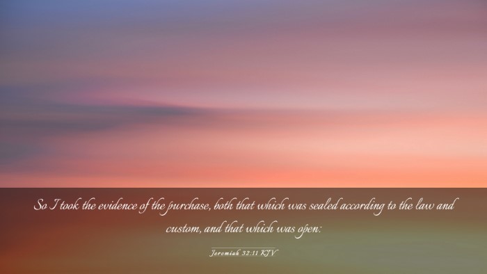 Picture 03 - Jeremiah 32:11 KJV Desktop Wallpaper - So I took the evidence of the purchase, both that - Desktop Bible Verse Wallpaper