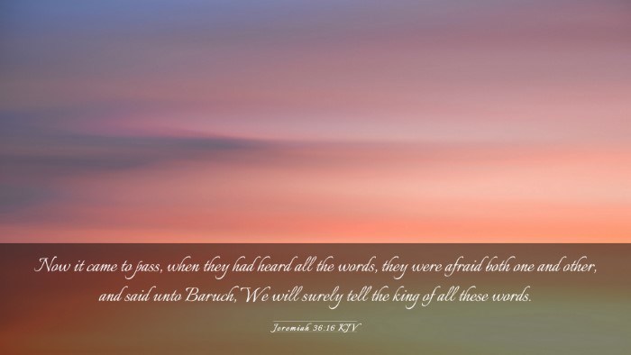 Picture 03 - Jeremiah 36:16 KJV Desktop Wallpaper - Now it came to pass, when they had heard all the - Desktop Bible Verse Wallpaper