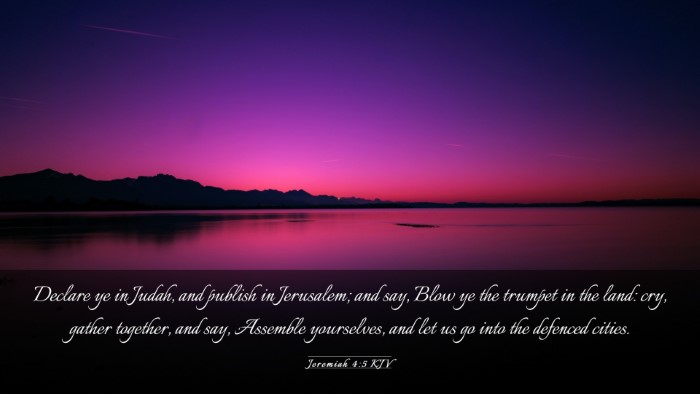 Picture 03 - Jeremiah 4:5 KJV Desktop Wallpaper - Declare ye in Judah, and publish in Jerusalem; - Desktop Bible Verse Wallpaper