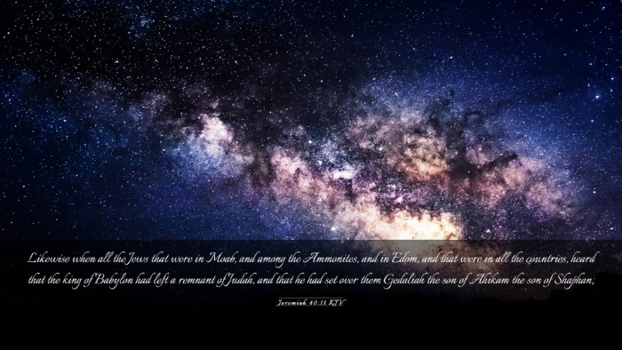 Picture 03 - Jeremiah 40:11 KJV Desktop Wallpaper - Likewise when all the Jews that were in Moab, and - Desktop Bible Verse Wallpaper