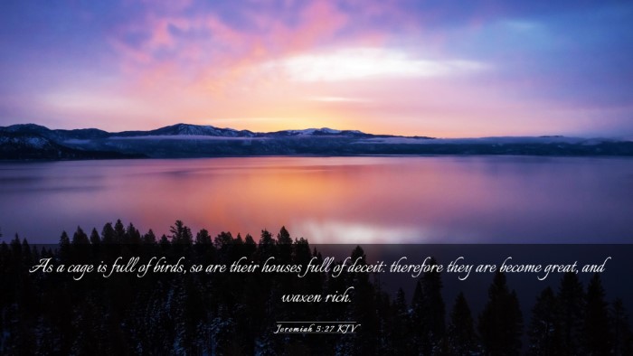 Picture 03 - Jeremiah 5:27 KJV Desktop Wallpaper - As a cage is full of birds, so are their houses - Desktop Bible Verse Wallpaper