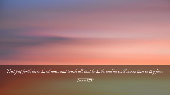 Picture 03 - Job 1:11 KJV Desktop Wallpaper - But put forth thine hand now, and touch all that - Desktop Bible Verse Wallpaper
