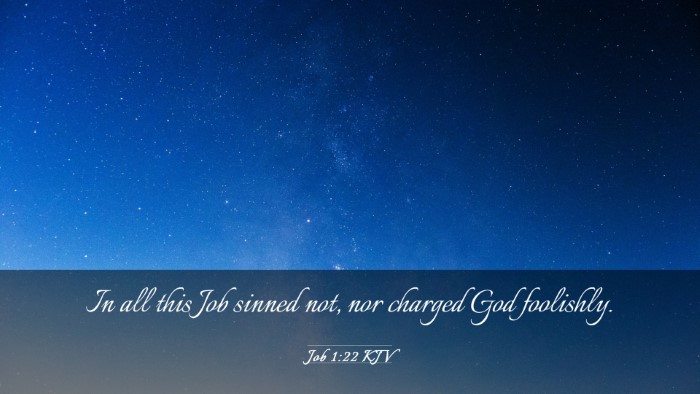 Picture 03 - Job 1:22 KJV Desktop Wallpaper - In all this Job sinned not, nor charged God - Desktop Bible Verse Wallpaper