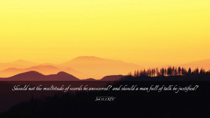 Picture 03 - Job 11:2 KJV Desktop Wallpaper - Should not the multitude of words be answered? - Desktop Bible Verse Wallpaper