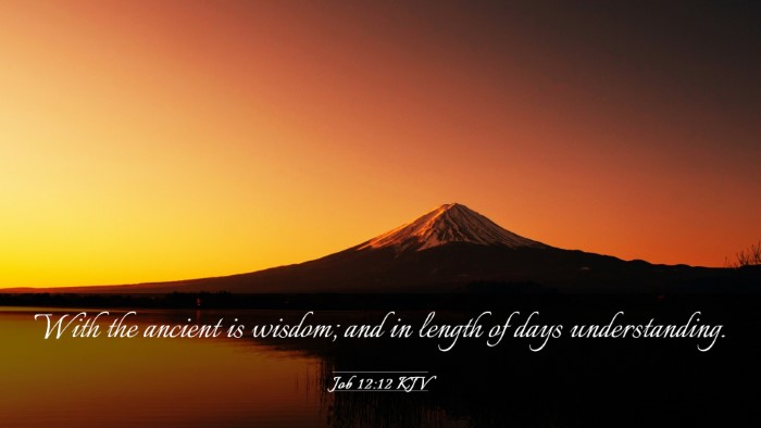 Picture 03 - Job 12:12 KJV Desktop Wallpaper - With the ancient is wisdom; and in length of days - Desktop Bible Verse Wallpaper