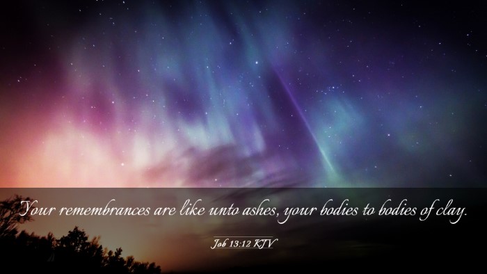 Picture 03 - Job 13:12 KJV Desktop Wallpaper - Your remembrances are like unto ashes, your - Desktop Bible Verse Wallpaper