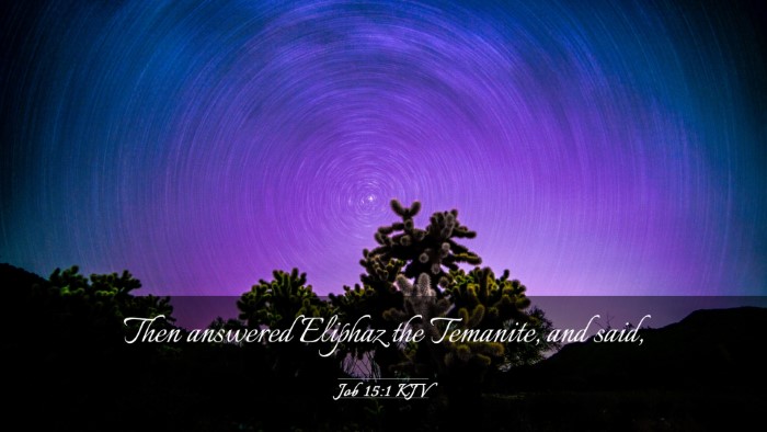 Picture 03 - Job 15:1 KJV Desktop Wallpaper - Then answered Eliphaz the Temanite, and - Desktop Bible Verse Wallpaper