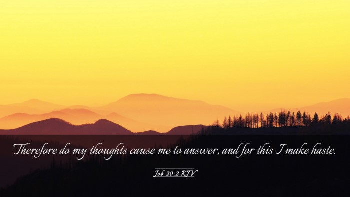 Picture 03 - Job 20:2 KJV Desktop Wallpaper - Therefore do my thoughts cause me to answer, and - Desktop Bible Verse Wallpaper
