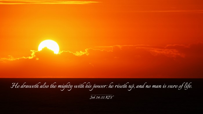 Picture 03 - Job 24:22 KJV Desktop Wallpaper - He draweth also the mighty with his power: he - Desktop Bible Verse Wallpaper