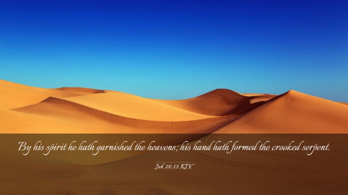 Picture 03 - Job 26:13 KJV Desktop Wallpaper - By his spirit he hath garnished the heavens; his - Desktop Bible Verse Wallpaper