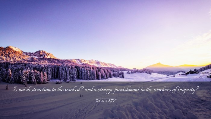 Picture 03 - Job 31:3 KJV Desktop Wallpaper - Is not destruction to the wicked? and a strange - Desktop Bible Verse Wallpaper