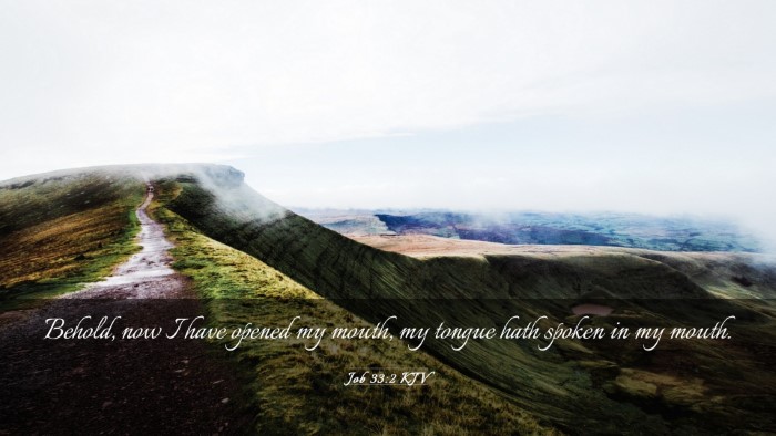 Picture 03 - Job 33:2 KJV Desktop Wallpaper - Behold, now I have opened my mouth, my tongue - Desktop Bible Verse Wallpaper