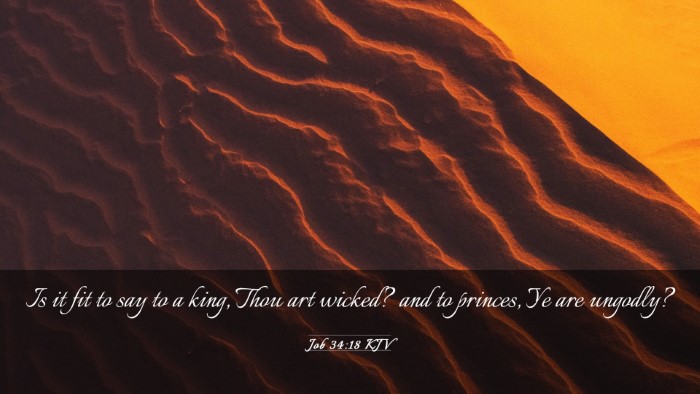 Picture 03 - Job 34:18 KJV Desktop Wallpaper - Is it fit to say to a king, Thou art wicked? and - Desktop Bible Verse Wallpaper