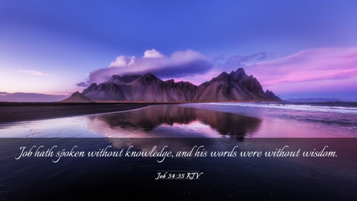 Picture 03 - Job 34:35 KJV Desktop Wallpaper - Job hath spoken without knowledge, and his words - Desktop Bible Verse Wallpaper