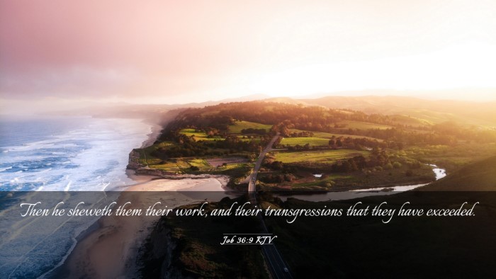 Picture 03 - Job 36:9 KJV Desktop Wallpaper - Then he sheweth them their work, and their - Desktop Bible Verse Wallpaper