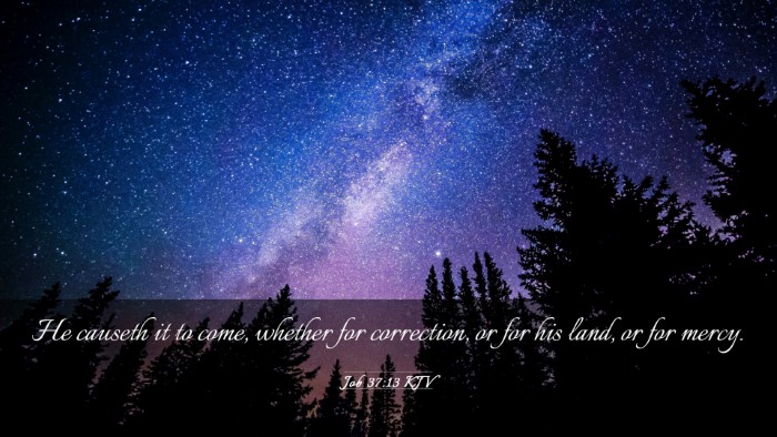 Picture 03 - Job 37:13 KJV Desktop Wallpaper - He causeth it to come, whether for correction, or - Desktop Bible Verse Wallpaper