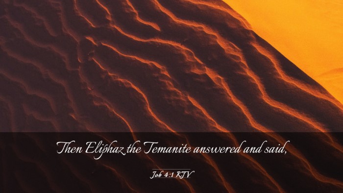 Picture 03 - Job 4:1 KJV Desktop Wallpaper - Then Eliphaz the Temanite answered and - Desktop Bible Verse Wallpaper