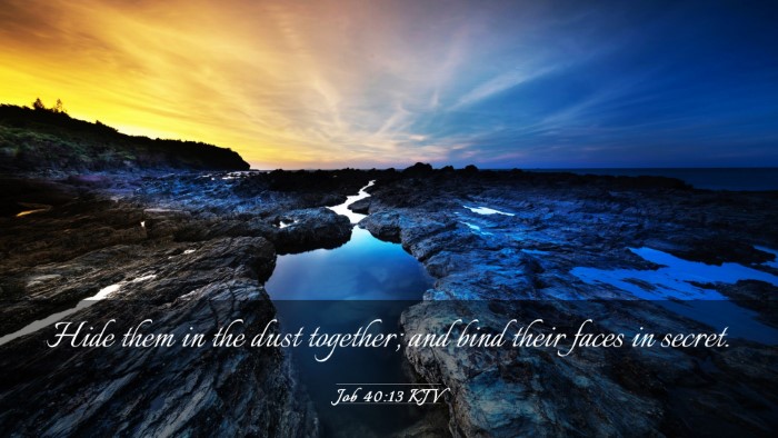 Picture 03 - Job 40:13 KJV Desktop Wallpaper - Hide them in the dust together; and bind their - Desktop Bible Verse Wallpaper