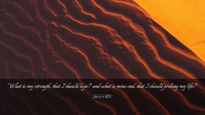 Picture 03 - Job 6:11 KJV Desktop Wallpaper - What is my strength, that I should hope? and what - Desktop Bible Verse Wallpaper