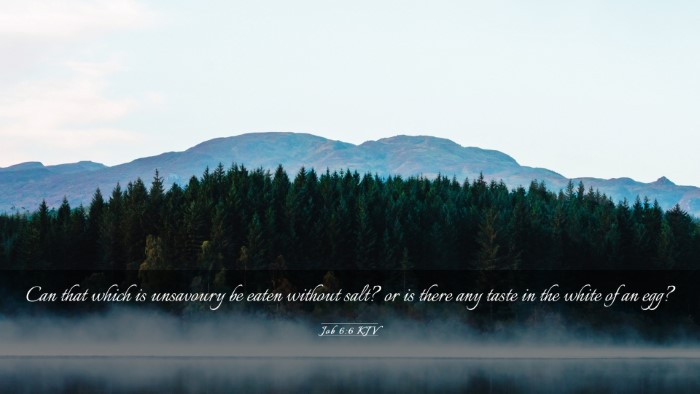 Picture 03 - Job 6:6 KJV Desktop Wallpaper - Can that which is unsavoury be eaten without - Desktop Bible Verse Wallpaper