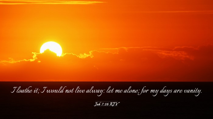Picture 03 - Job 7:16 KJV Desktop Wallpaper - I loathe it; I would not live alway: let me - Desktop Bible Verse Wallpaper