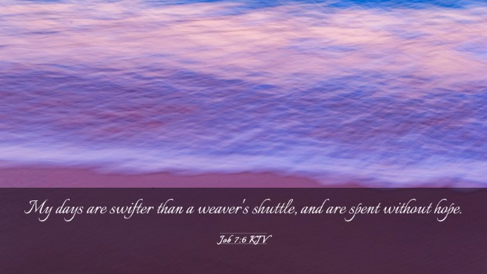 Picture 03 - Job 7:6 KJV Desktop Wallpaper - My days are swifter than a weaver's shuttle, and - Desktop Bible Verse Wallpaper