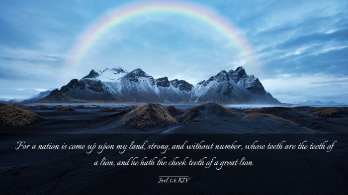 Picture 03 - Joel 1:6 KJV Desktop Wallpaper - For a nation is come up upon my land, strong, and - Desktop Bible Verse Wallpaper