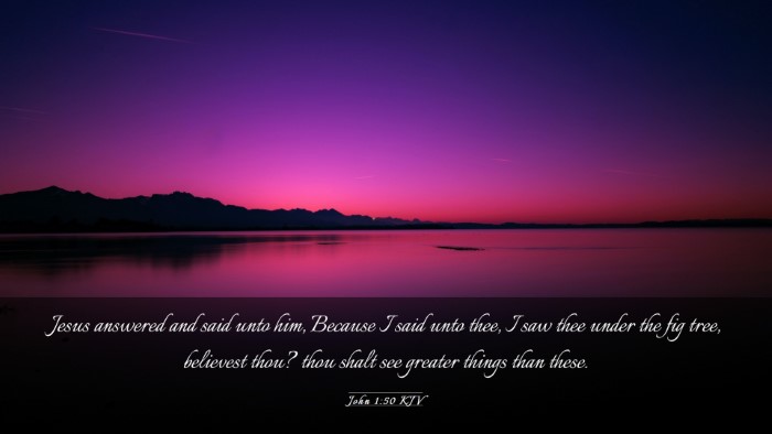 Picture 03 - John 1:50 KJV Desktop Wallpaper - Jesus answered and said unto him, Because I said - Desktop Bible Verse Wallpaper