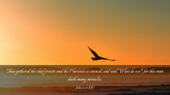 Picture 03 - John 11:47 KJV Desktop Wallpaper - Then gathered the chief priests and the Pharisees - Desktop Bible Verse Wallpaper