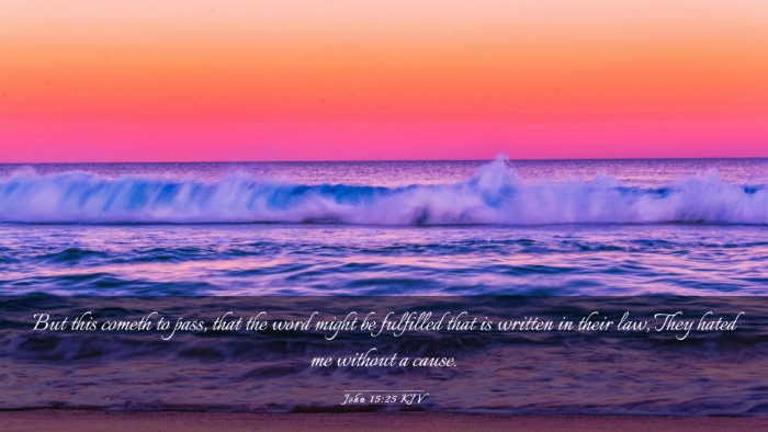 Picture 03 - John 15:25 KJV Desktop Wallpaper - But this cometh to pass, that the word might be - Desktop Bible Verse Wallpaper