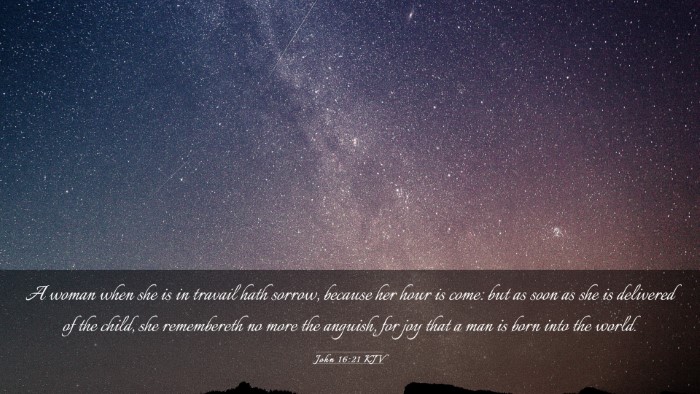 Picture 03 - John 16:21 KJV Desktop Wallpaper - A woman when she is in travail hath sorrow, - Desktop Bible Verse Wallpaper