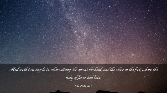 Picture 03 - John 20:12 KJV Desktop Wallpaper - And seeth two angels in white sitting, the one at - Desktop Bible Verse Wallpaper