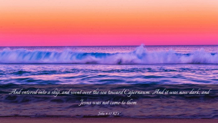 Picture 03 - John 6:17 KJV Desktop Wallpaper - And entered into a ship, and went over the sea - Desktop Bible Verse Wallpaper
