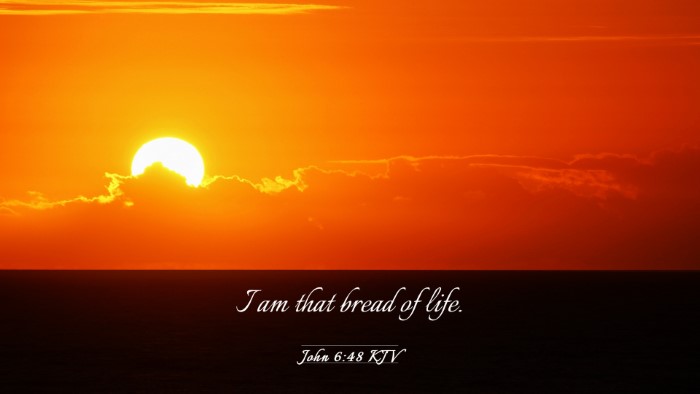 Picture 03 - John 6:48 KJV Desktop Wallpaper - I am that bread of - Desktop Bible Verse Wallpaper