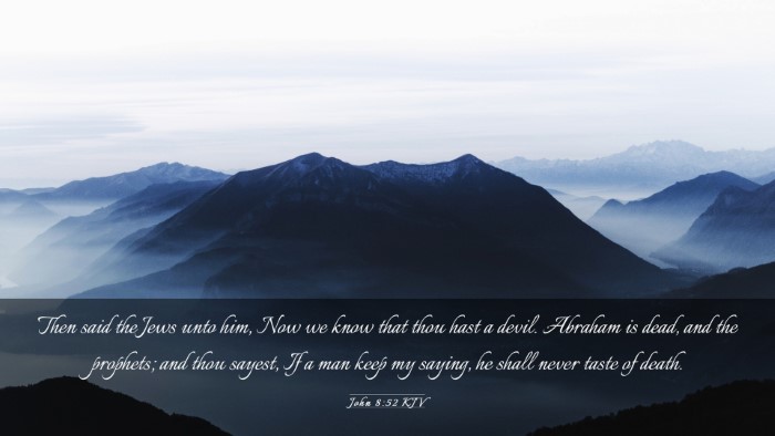 Picture 03 - John 8:52 KJV Desktop Wallpaper - Then said the Jews unto him, Now we know that - Desktop Bible Verse Wallpaper