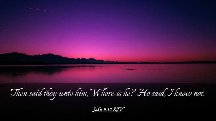 Picture 03 - John 9:12 KJV Desktop Wallpaper - Then said they unto him, Where is he? He said, I - Desktop Bible Verse Wallpaper