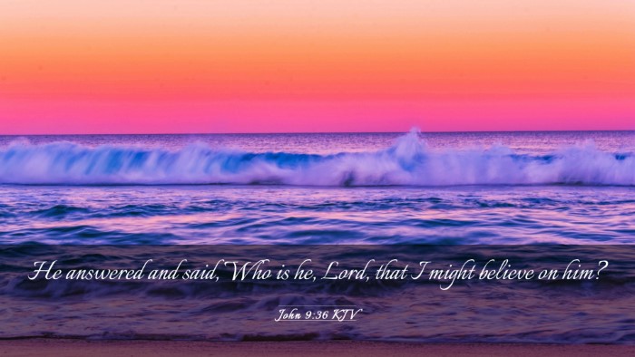 Picture 03 - John 9:36 KJV Desktop Wallpaper - He answered and said, Who is he, Lord, that I - Desktop Bible Verse Wallpaper