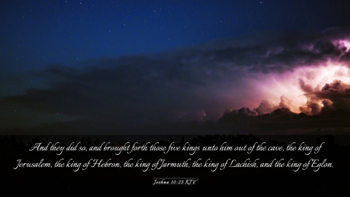 Picture 03 - Joshua 10:23 KJV Desktop Wallpaper - And they did so, and brought forth those five - Desktop Bible Verse Wallpaper