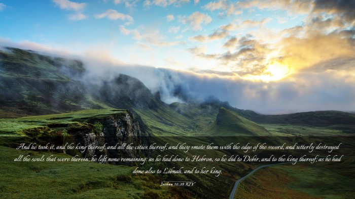 Picture 03 - Joshua 10:39 KJV Desktop Wallpaper - And he took it, and the king thereof, and all the - Desktop Bible Verse Wallpaper
