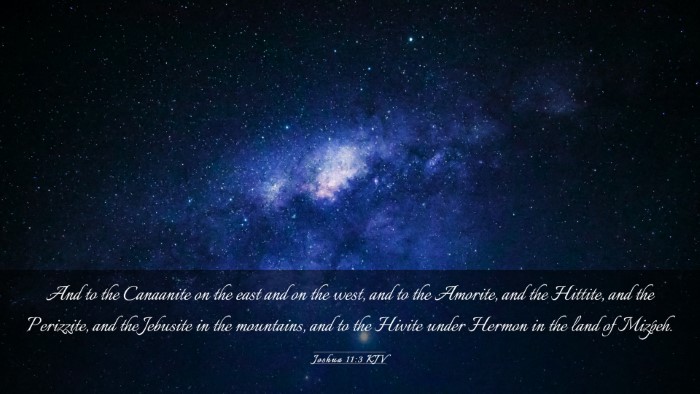 Picture 03 - Joshua 11:3 KJV Desktop Wallpaper - And to the Canaanite on the east and on the west, - Desktop Bible Verse Wallpaper