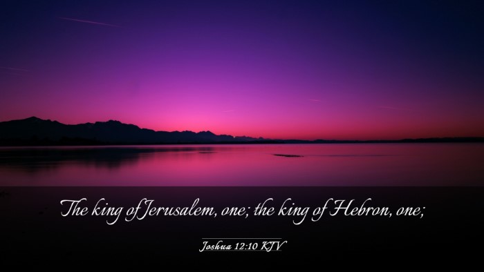 Picture 03 - Joshua 12:10 KJV Desktop Wallpaper - The king of Jerusalem, one; the king of Hebron, - Desktop Bible Verse Wallpaper