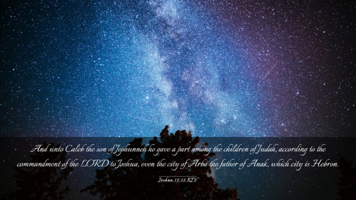 Picture 03 - Joshua 15:13 KJV Desktop Wallpaper - And unto Caleb the son of Jephunneh he gave a - Desktop Bible Verse Wallpaper