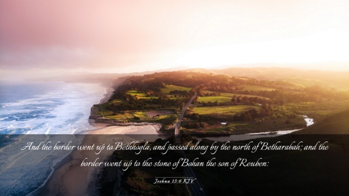 Picture 03 - Joshua 15:6 KJV Desktop Wallpaper - And the border went up to Bethhogla, and passed - Desktop Bible Verse Wallpaper
