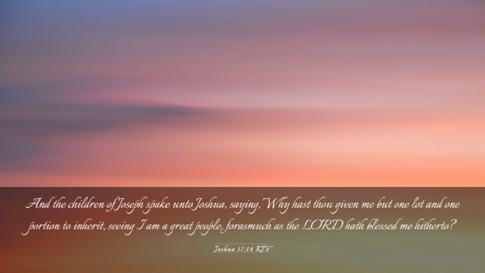 Picture 03 - Joshua 17:14 KJV Desktop Wallpaper - And the children of Joseph spake unto Joshua, - Desktop Bible Verse Wallpaper