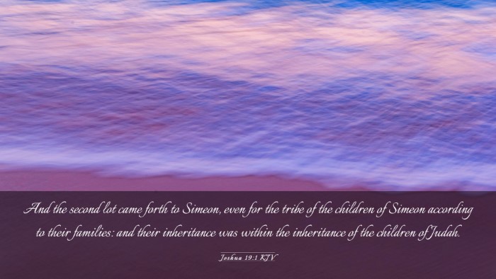 Picture 03 - Joshua 19:1 KJV Desktop Wallpaper - And the second lot came forth to Simeon, even for - Desktop Bible Verse Wallpaper