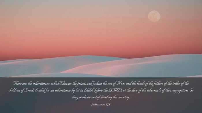 Picture 03 - Joshua 19:51 KJV Desktop Wallpaper - These are the inheritances, which Eleazar the - Desktop Bible Verse Wallpaper